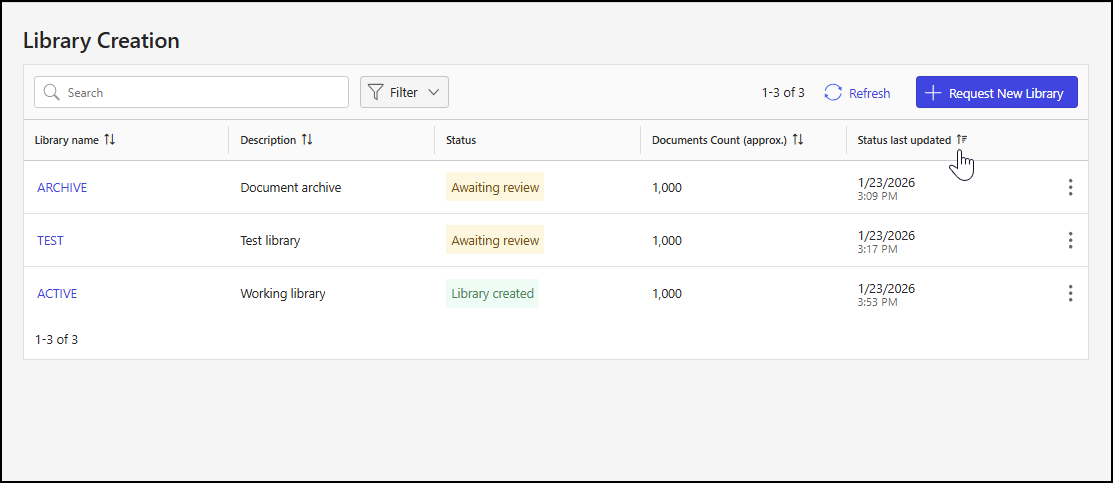 Library Creation page - sort by column - 1.png