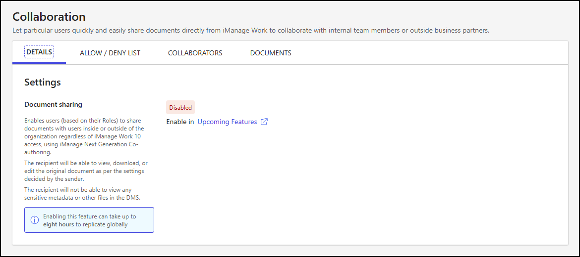 Collaboration page - Details tab with document sharing off.png