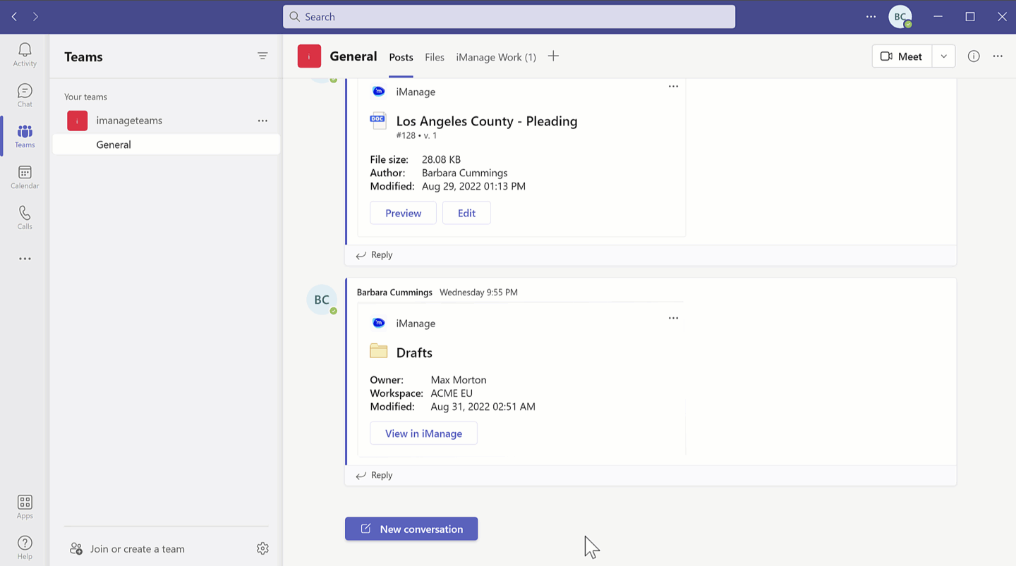 Document search in a messaging extension window.gif