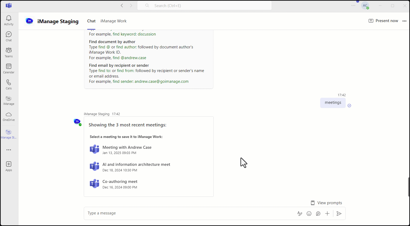 Saving a meeting in Teams.gif