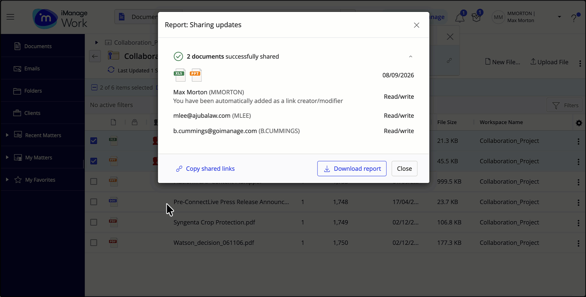 Report - Sharing updates dialog.gif