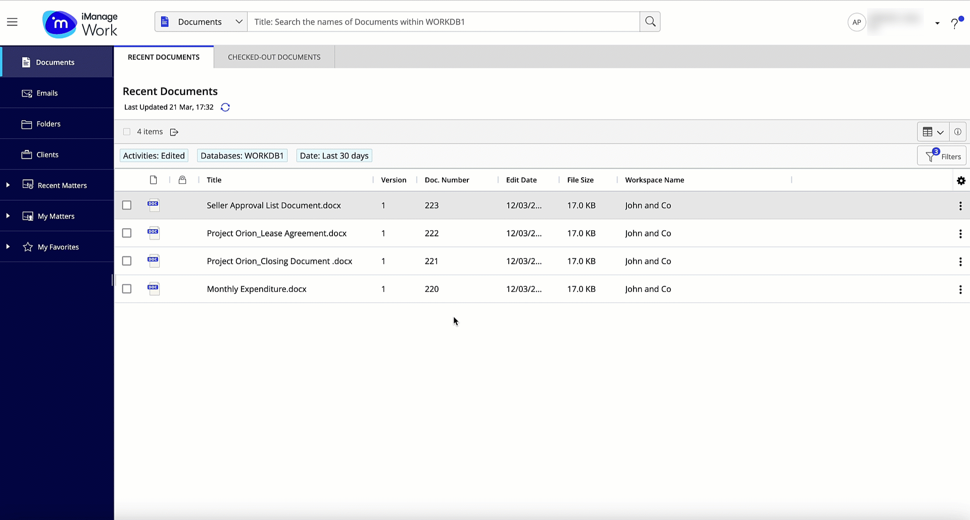 Right click the document and select send to e-signature